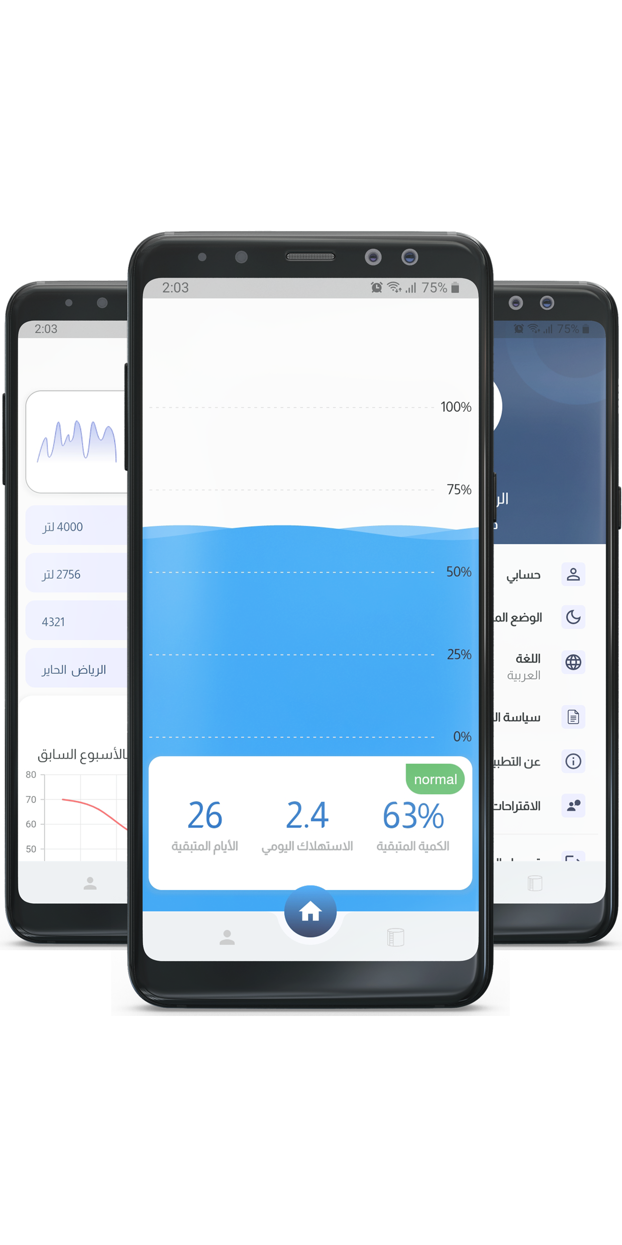 Water Note application screenshots